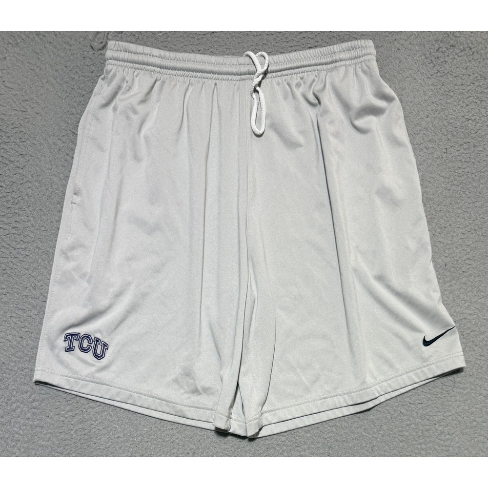 Nike TCU Horned Frogs Basketball Gray Shorts Mens Large Stretch